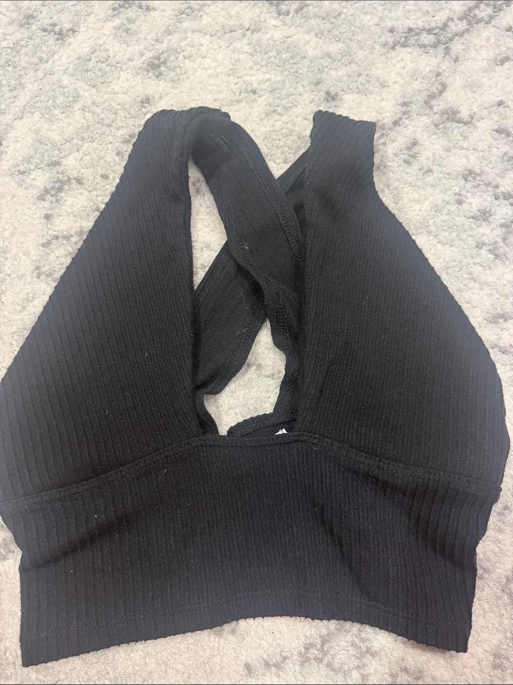 Urban Outfitters Black Ribbed Halter Bralette
